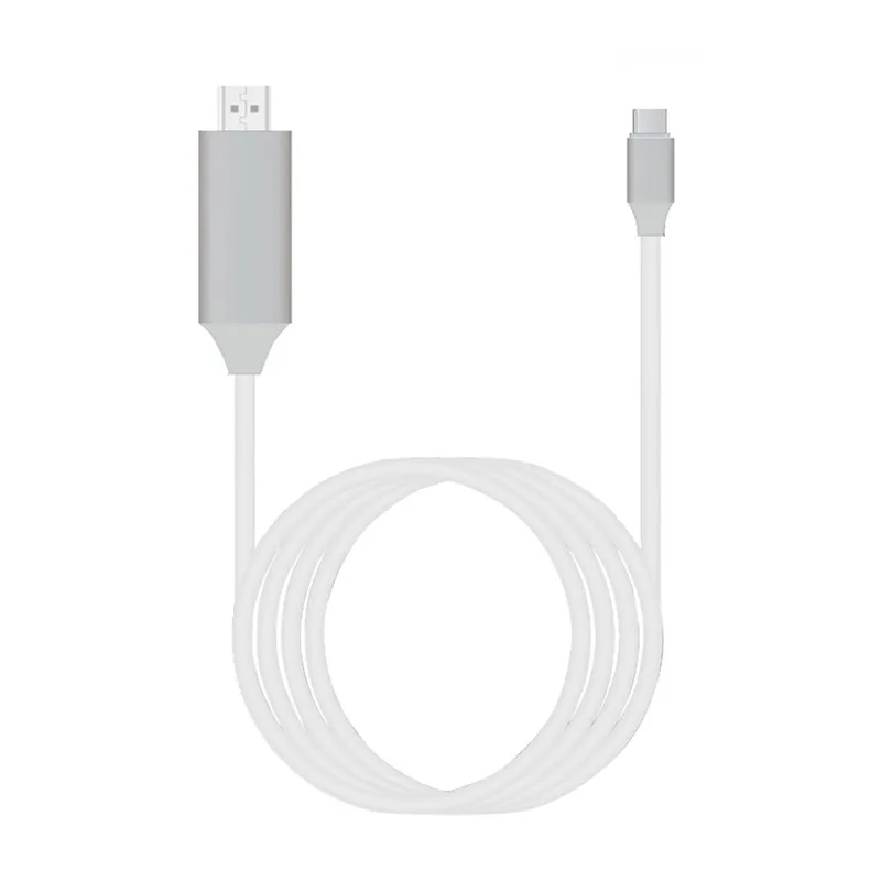 USB C к HDMI 4 K 1080 P Тип C до HDMI2.1 адаптер Thunderbolt 3 кабеля 3D для Macbook samsung примечание 9 8 A70 A50 A30 S10 LG V40 V30 - Цвет: Белый