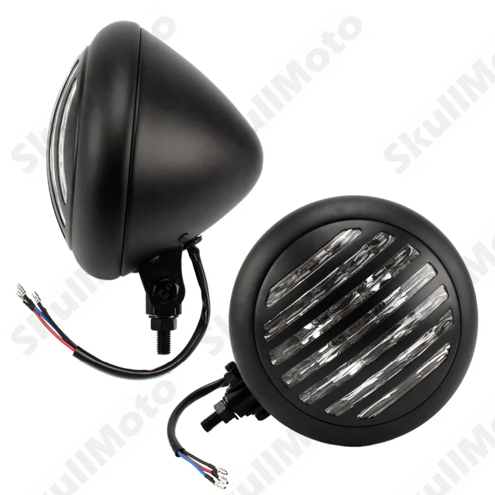 

Motorbike Accessories 6 3/4" Grill Retro Vintage Old School Head Light Lamp Custom Black 10mm