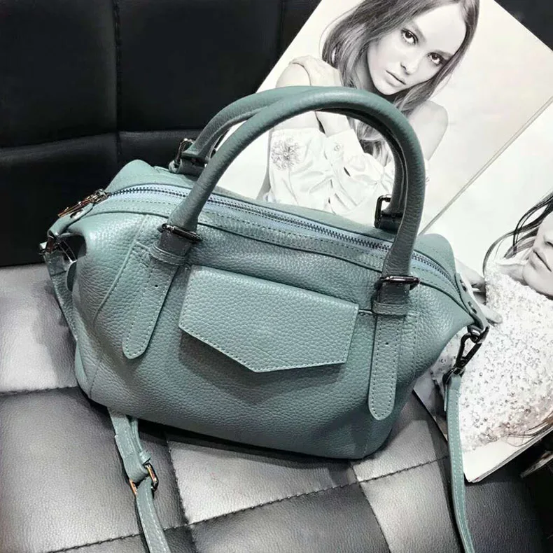 Дизайнерские женские сумки из натуральной кожи, высокое качество, известные бренды, женские кожаные сумки-тоут, сумки-мессенджеры через плечо - Цвет: light blue