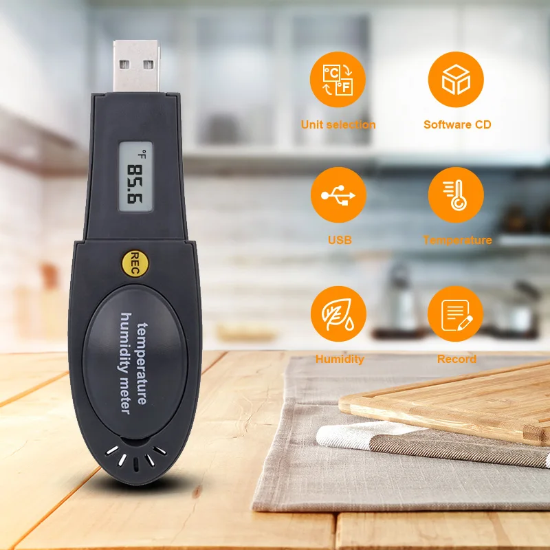 Hti EL USB 2 LCD + Высокоточный измеритель влажности температуры и точки росы с ЖК