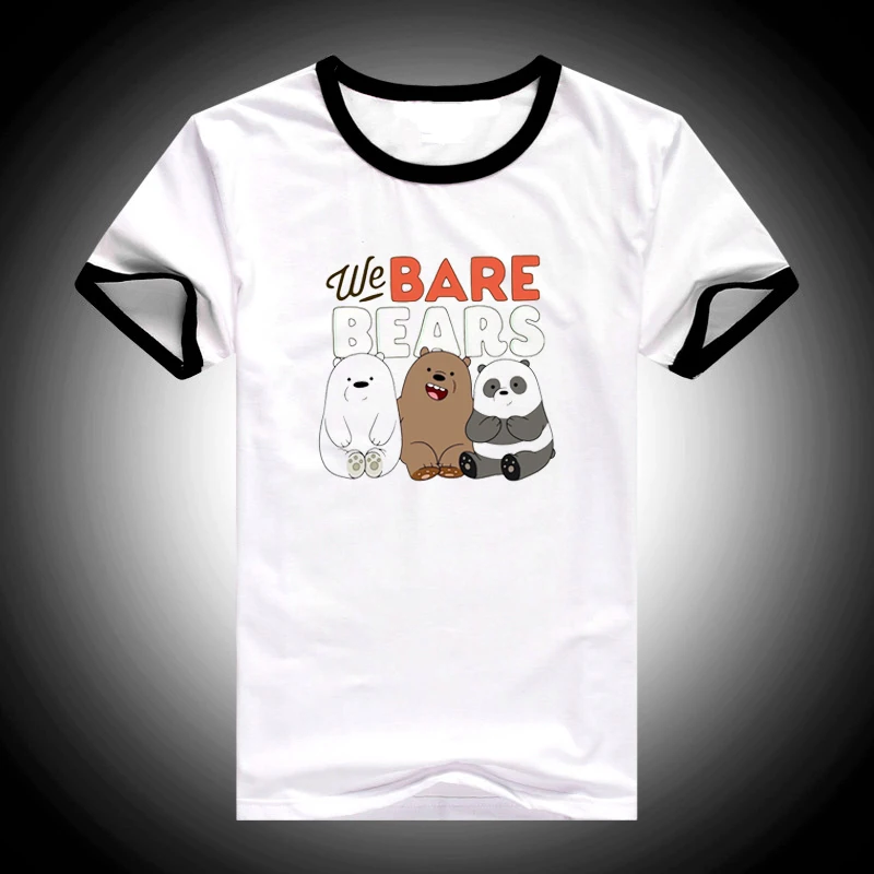 Лето, женская футболка с надписью «we bare bears», забавные женские футболки 90s roupas, футболка tumblr harajuku kawaii, белая женская футболка