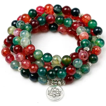 

Natural Tourmaline Onyx Buddhism Buddha Multilayer Bracelets Lotus Charm Bracelet Mala Yoga Spiritual Jewelry For Women Gift