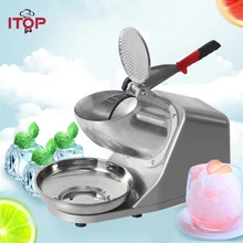 ITOP Commercial Ice Crusher Shaver Machine, Ice Smoothies Maker Ice Block Snow Cone Stainless Steel Bowl Machine 65kg/h ITOP Commercial Ice Crusher Shaver Machine, Ice Smoothies Maker Ice Block Snow Cone Stainless Steel Bowl Machine 65kg/h