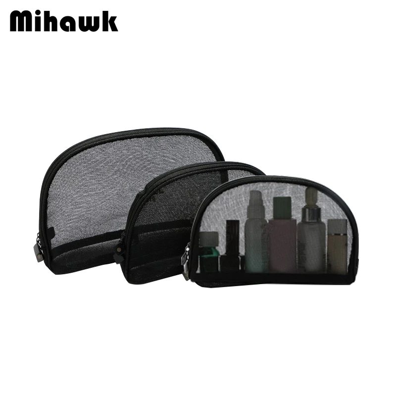 

Mihawk Mesh Women Shell Shaped Set Cosmetic Bags Female Toiletry Beauty Case Mirror Lipstick Makeup Storage Pouch Zipper Product