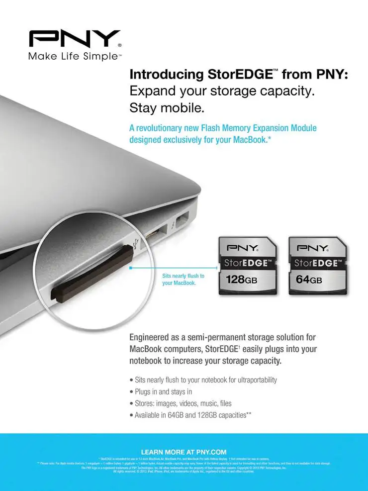 Pny StorEDGE sd-карта для Apple 64 Гб 128 ГБ 90 Мб. С SDXC карта памяти для MacBook Air Mac Pro retina мониторы высокая скорость