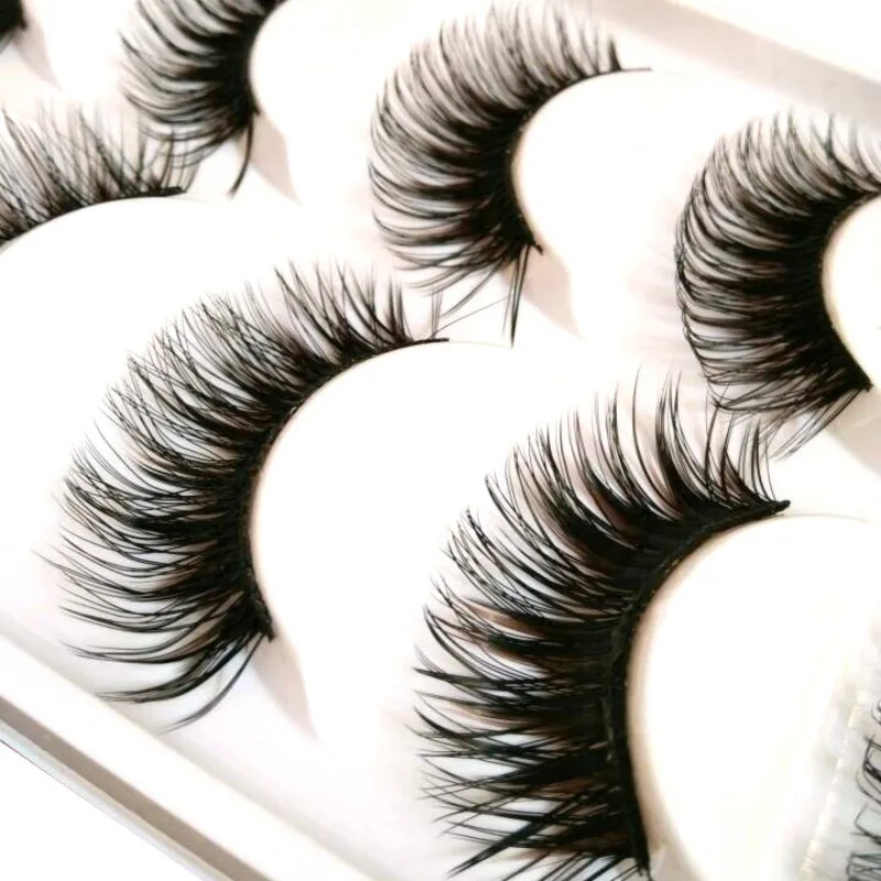 

5 Pairs Black Cross False Eyelash Soft Long Makeup Eye Lash Extension Natural Long Fake Eyelashes