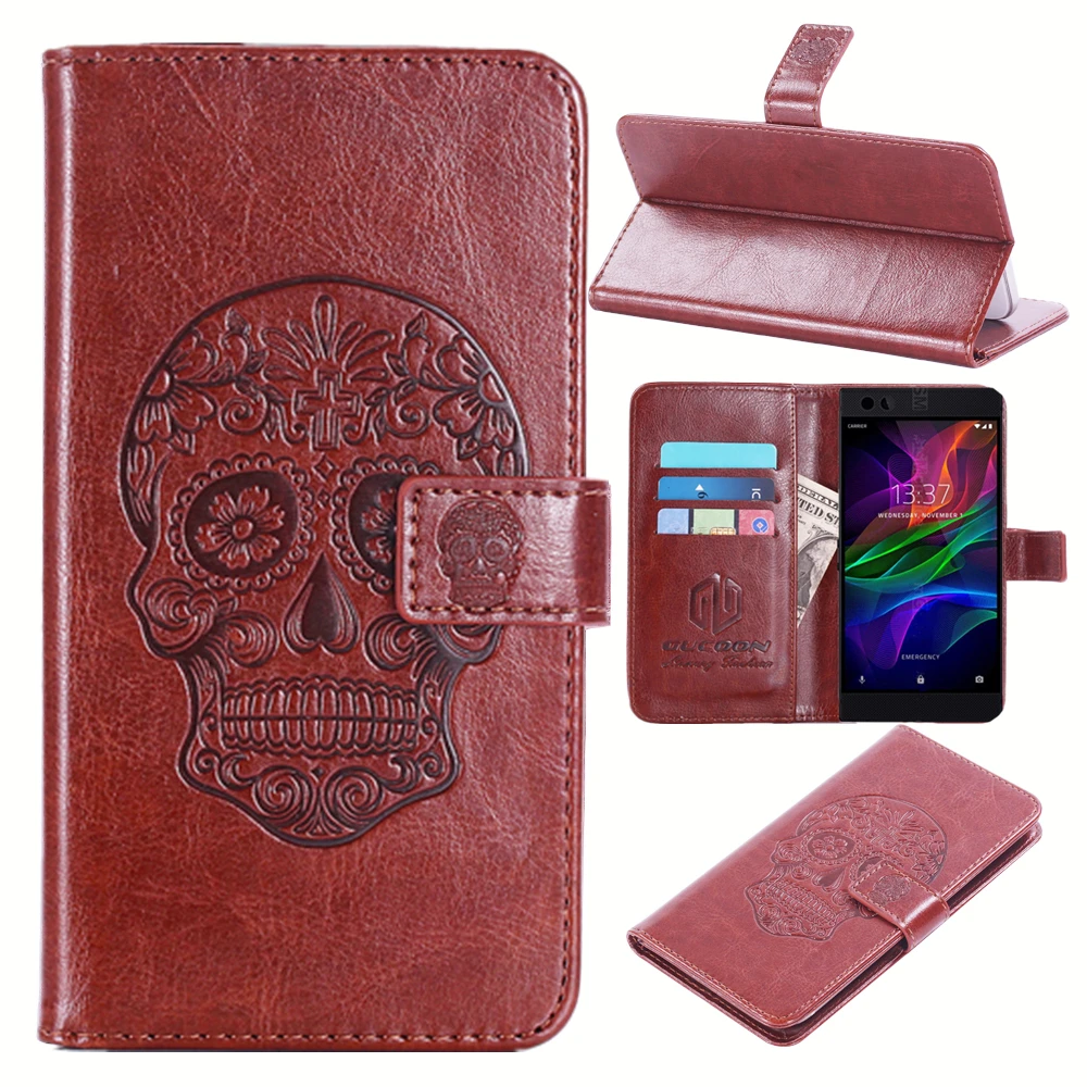 

GUCOON Embossed Skull Wolf Case for Razer Phone 5.7inch Vintage Protective Phone Shell Fashion Cool Cover Bag