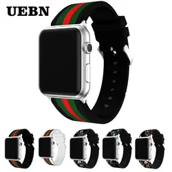 UEBN спортивный ремешок для apple watch series 4 3 2 1 ремешок для iWatch силиконовый Сменный адаптер 38 40 42 44 мм