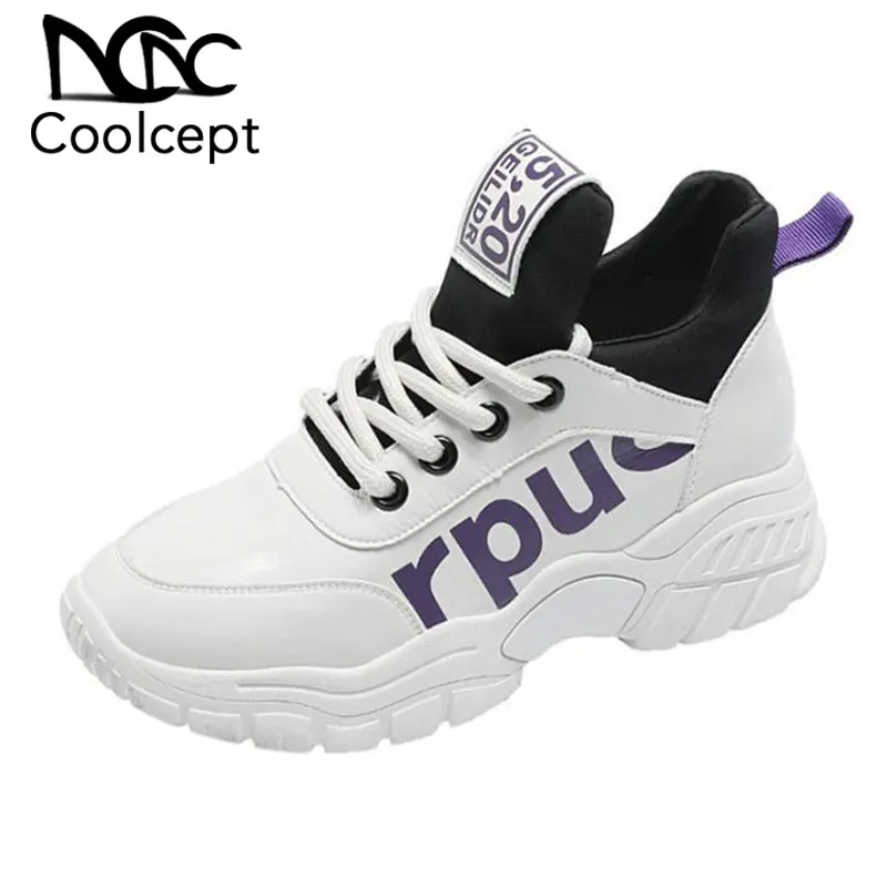 

Coolcept Women Fashion Sneakers Vulcanize Shoes Lace Up Casual Daily Shoes Women Walk Spring Shoes Lady Footwear Size 35-39