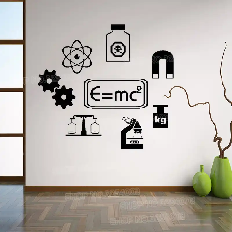 Science Vinyl Wall Art Quote Sticker School Learning Chemistry Wall Decals Bedroom Decor Laboratory Waterproof Diy Stickers S512