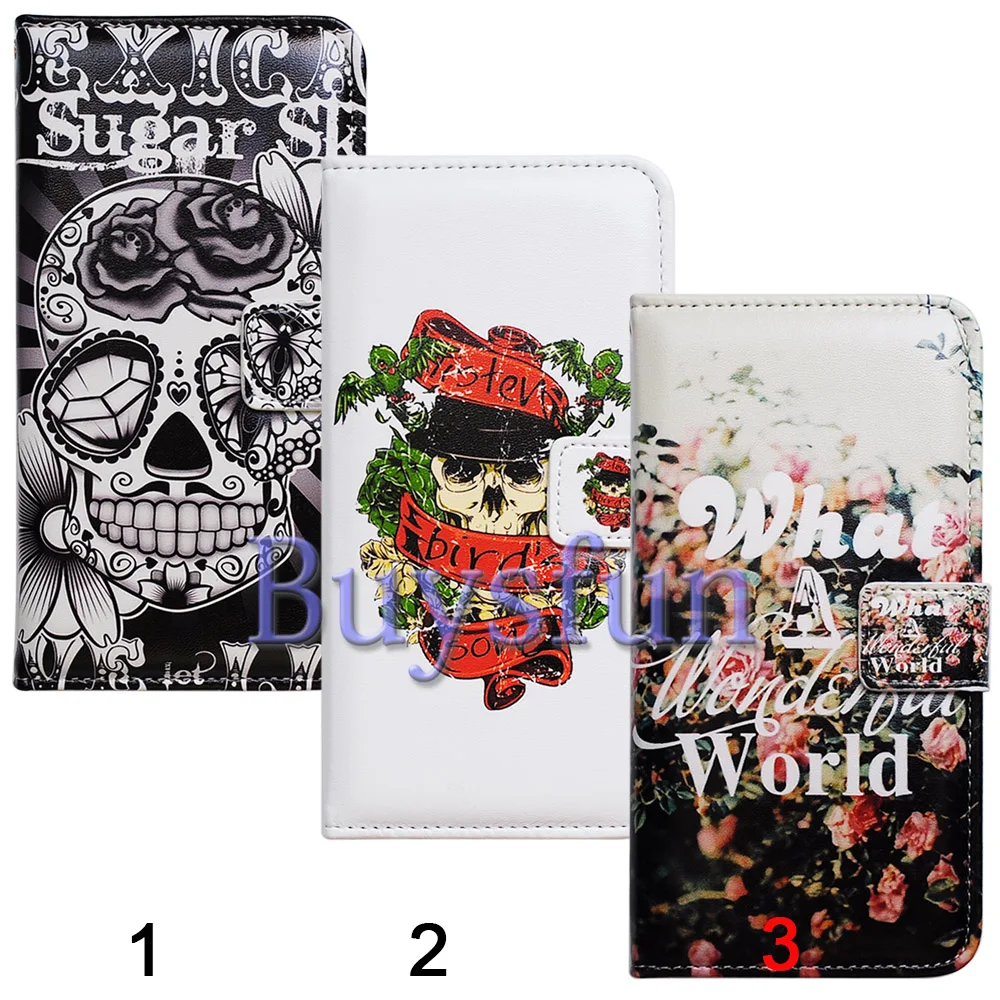Bcov Sugar Skull Flower Flip Card Slot Wallet Leather Cover Case For iPhone 6/6S/6 PLUS/6S PLUS |