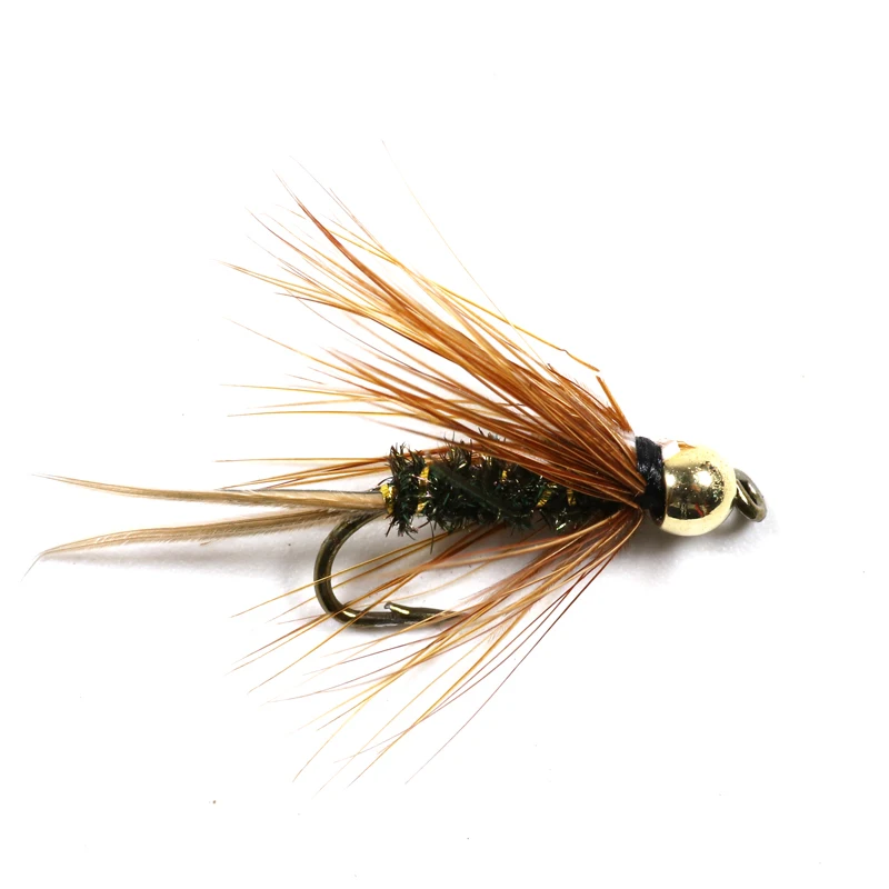 10PCS 10 Brass Goldhead Trout / Grayling Fishing Flies Wet Fly Bead