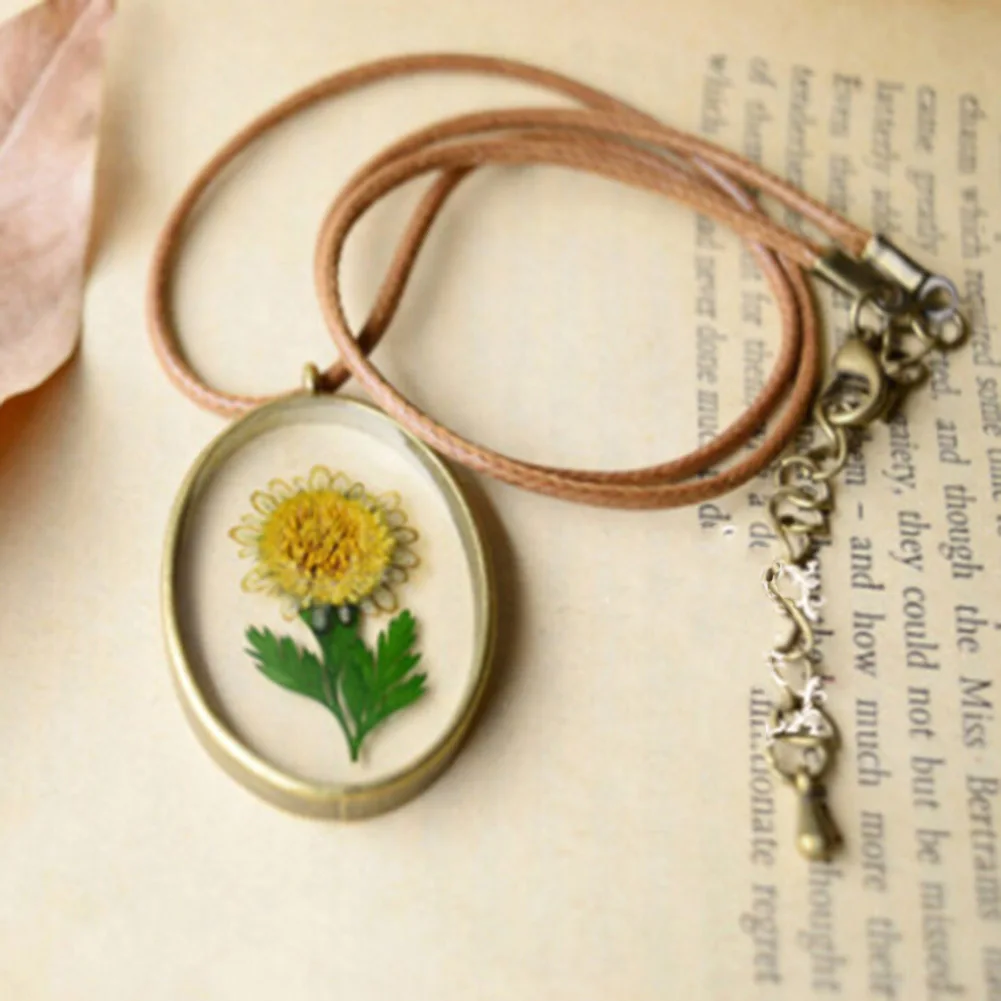 

Original Handmade Natural Sunflower Flowers Long Necklaces & Pendants For Women Retro Style Jewelry