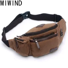 MIWIND, Мужская винтажная холщовая поясная сумка, поясная сумка, сумка на пояс, повседневная, брендовая, на бедро, для денег, сумка на пояс, SY1104