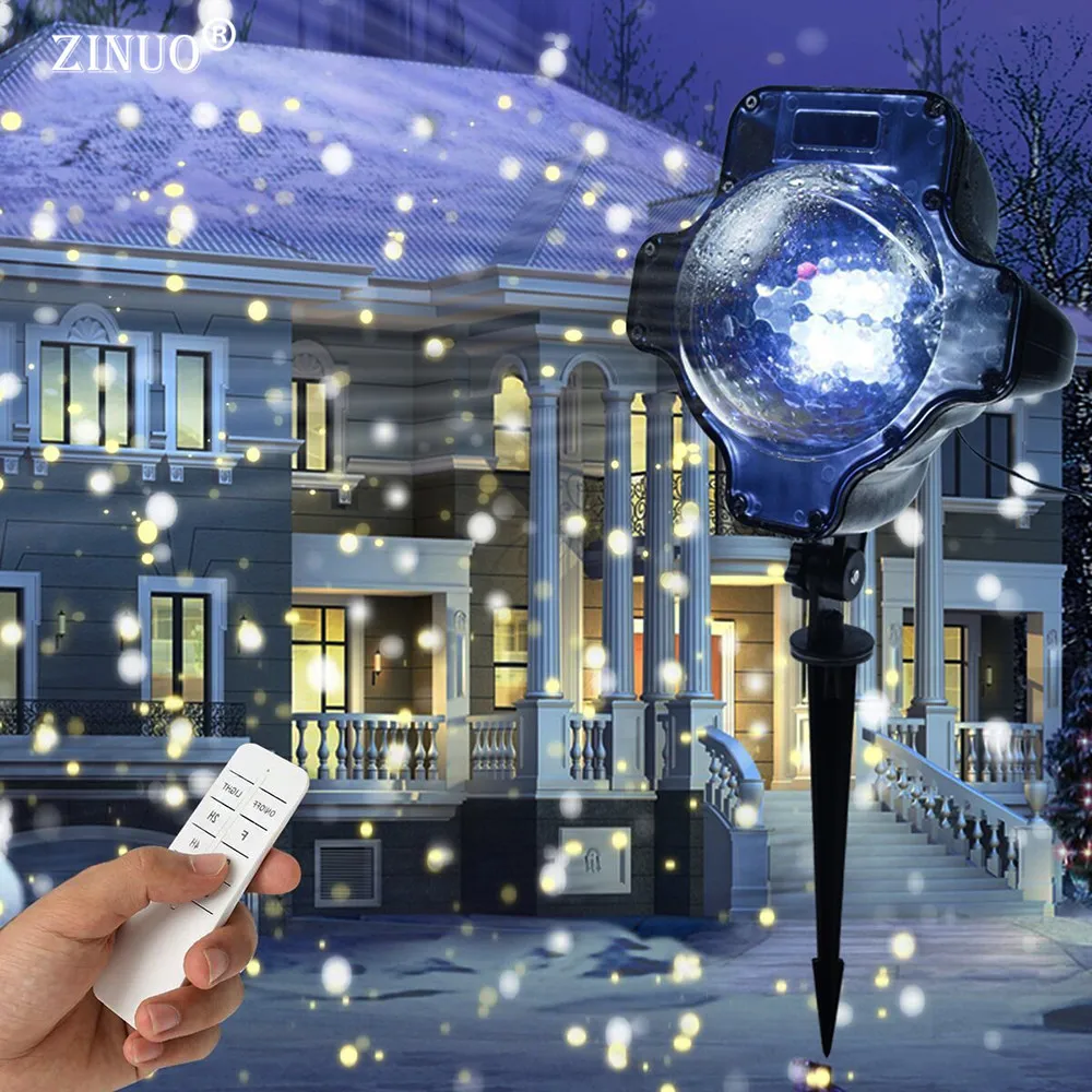 zinuo snowfall projector ip65 moving snow outdoor garden christmas projector laser