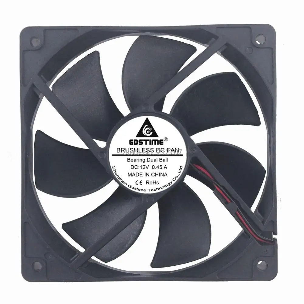 50 шт. Gdstime высокоскоростной 12025 120 мм 12 см В 2pin DC кулер вентилятор 120x120x25 шариковый