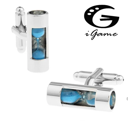 New Arrival High Quality Men Shirt Designer Cuff links Retail Copper Material Blue Hourglass Design CuffLinks Free Shipping | Украшения и