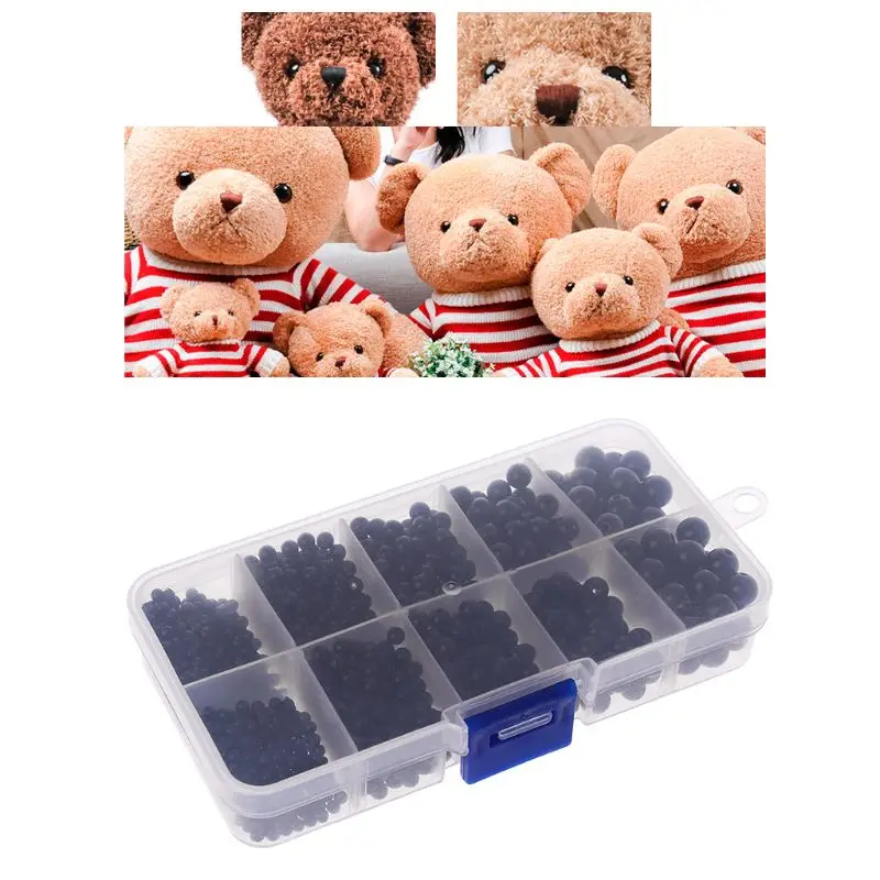 1380Pcs 3mm/4mm/5mm/6mm/8mm DIY Doll Puppet Plastic Black Eyes Sewing Beads Safety Craft For Handmade Bear Children Kids K1KC | Игрушки и