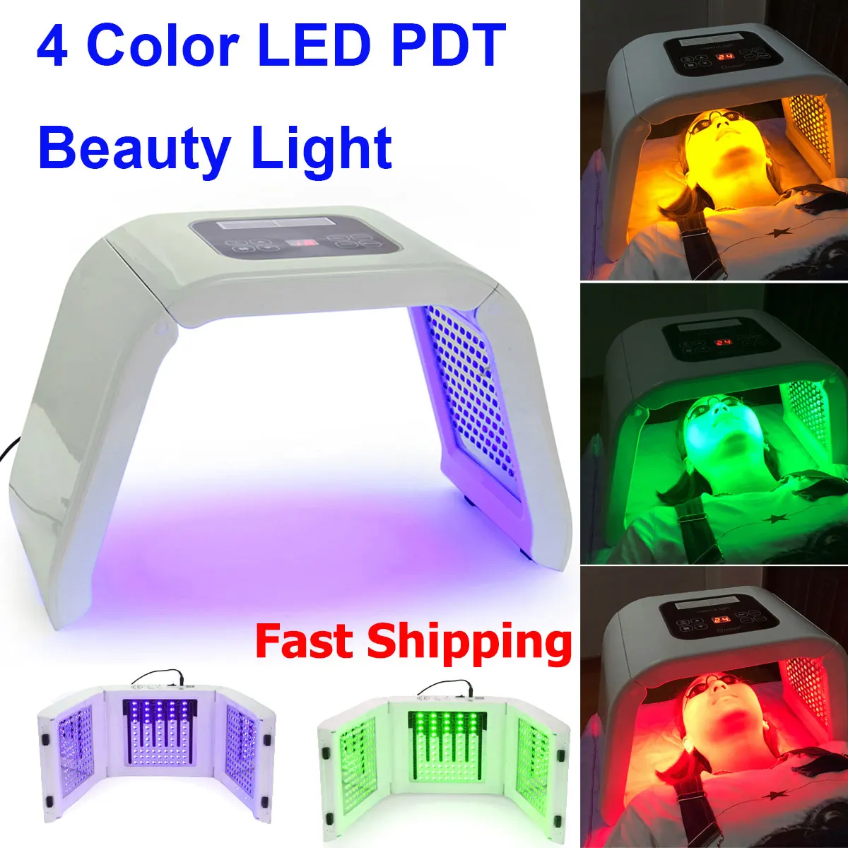 

4 Colors PDF Led Light Therapy LED Mask Skin Rejuvenation Photon Device Spa Acne Remover Anti-Wrinkle Red Led Light Treatment