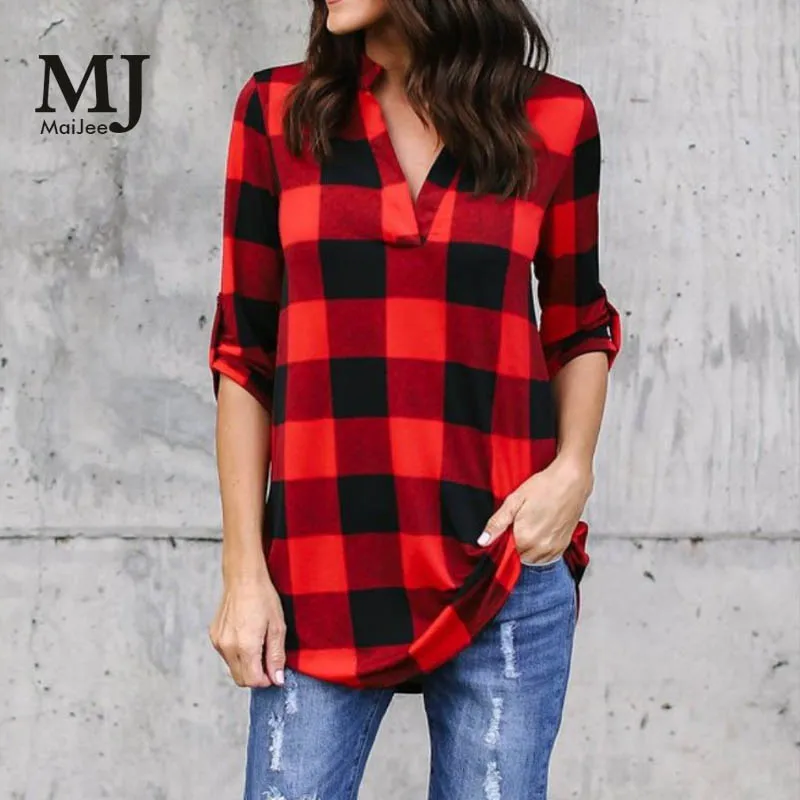 MaiJee 2018 Plus Size 3XL European and American Womens Tops Blouses Blouse Blusa Feminina Camisas Chemise Femme Blusas Mujer |