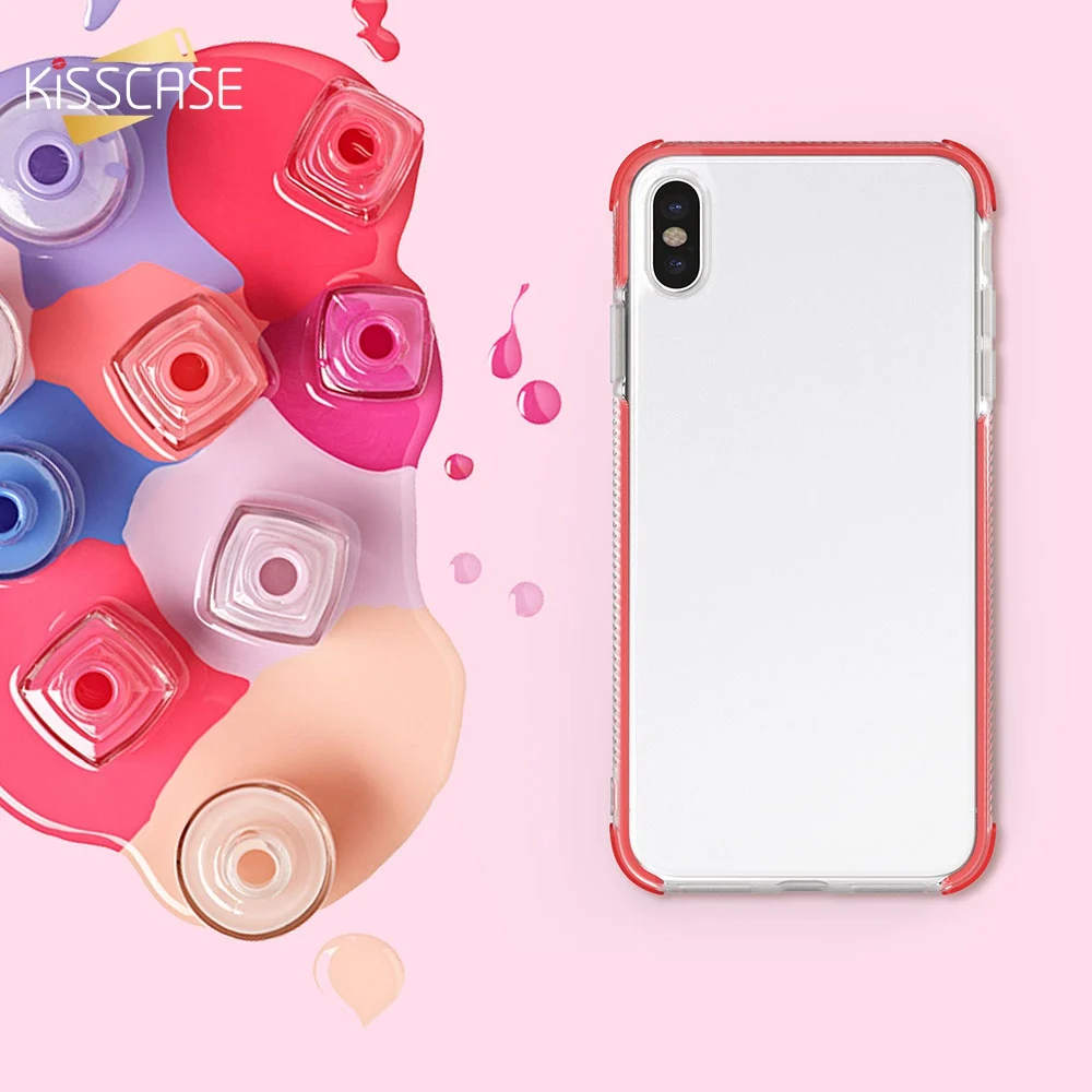 KISSCASE двухцветный чехол для телефона Samsung Galaxy s10 s9 plus противоударный Прозрачный