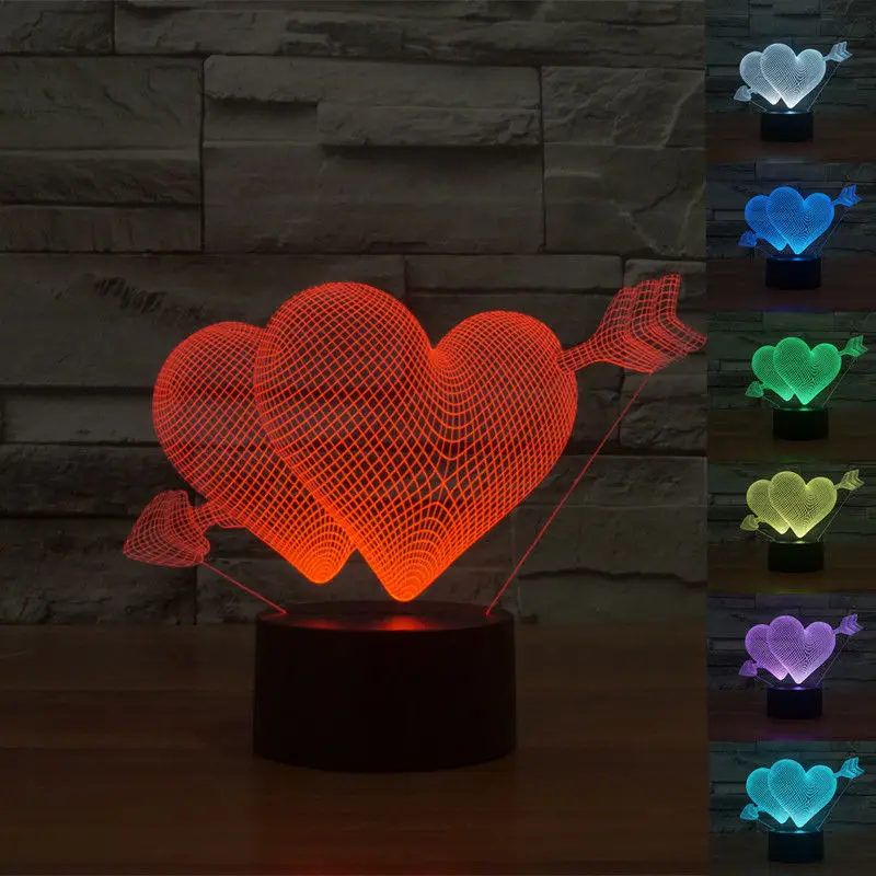 Я люблю тебя Цитата изменение цвета ночник лампа 3D сердце шары светодиодное