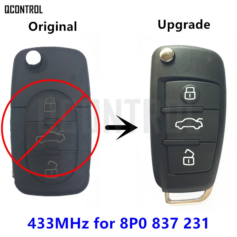 

QCONTROL Upgrade Car Remote Key DIY for AUDI A3 S3 8P0837231 / 5FA008750-10 / HLO 8P0 837 231 2003 2004 2005 2006