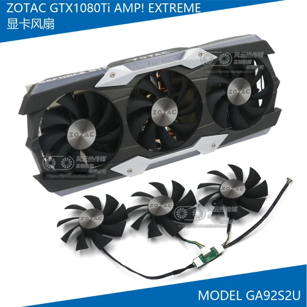 Для ZOTAC GTX1080Ti AMP! Экстремальный 11 г Вентилятор Охлаждения видеокарты GA92S2U DC12V 0.46A