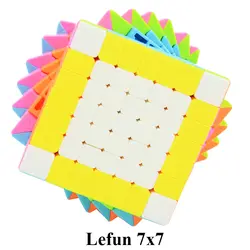 Lefun 7x7x7 куб без наклеек розовый 7 слой Cubo Magico speed Magic Cube Puzzle 7x7x7 Good QulityToys для детей