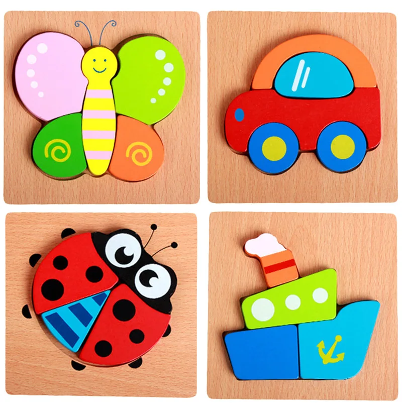 Wooden Cartoon puzzle Animal Traffic 3D for children's toys | Игрушки и хобби