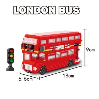 

ZRK DIY Building blocks Mini London Bus Model Toy Car Educational Bricks Traffic Children Toy Kids brinquedos Gifts for Children
