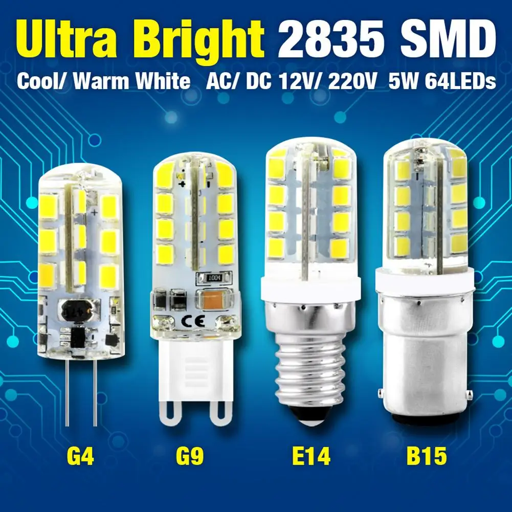 

TSLEEN G4 G9 E12 E14 B15 LED Lamp 3W 4W 5W 6W 7W 8W 9W Corn Bulb SMD 2835 Lampada LED Light 360 Degrees Replace Halogen Lamp