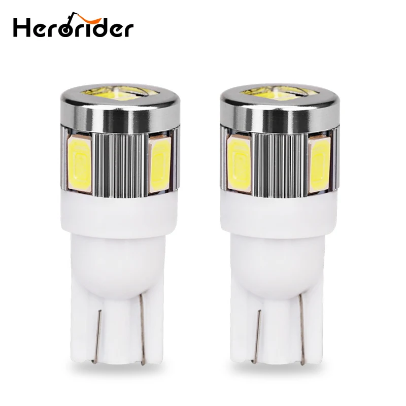 

10PCS T10 W5W 194 501 5630 SMD 6 LED 12V Car Clearance Lamp Dome light Door light Turn Signal Light Interior Lights