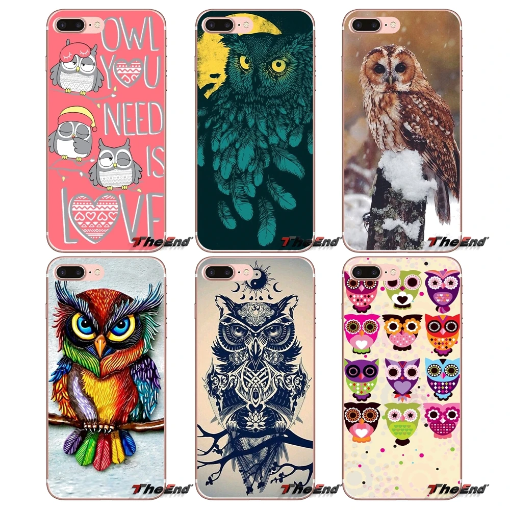 Silicone Phone Shell Covers owl art lovely For Samsung Galaxy S2 S3 S4