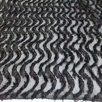 

2018 Latest Black Flowers French Nigerian Lace Fabrics High Quality Tulle African Laces Fabric Wedding African French Tulle Lace