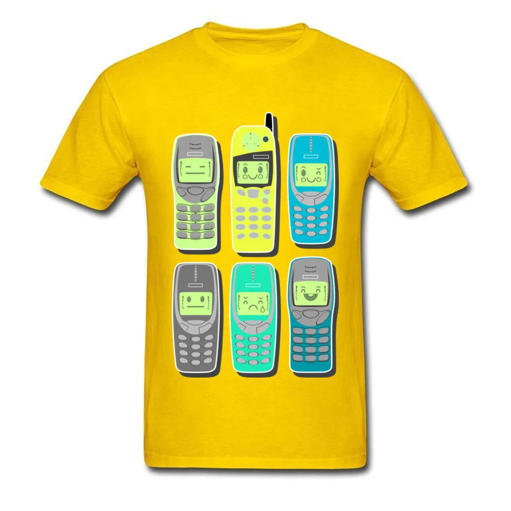 Vintage Mobile Phones Pattern_yellow