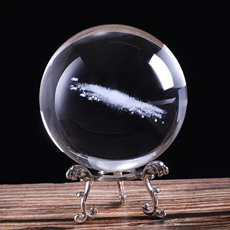 Горячая 6 см диаметр Глобус галактики миниатюры хрустальный шар 3D стекло с лазерной гравировкой шар для украшения дома аксессуары Кристальный шар