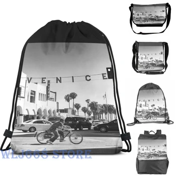 

Funny print shoulder Bags women Cruising Pacific Avenue - Venice Beach California USA Single shoulder backpack travel men