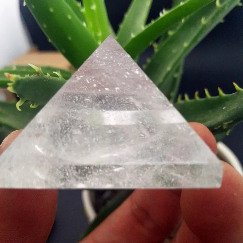 

40mm natural transparent quartz crystal pyramid spiritual chakra therapy A012