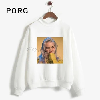 

Billie Eilish Sweatshirt Women White&pink Gothic Streetwear Harajuku Sudadera Mujer 2019 New Women Clothes Hoodies Casual Full