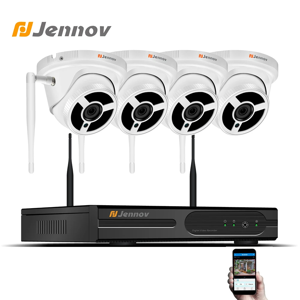 

Jennov 4CH 960P CCTV Kit Wireless Security Camera System Video Surveillance Kit WIFI NVR HD IP Cam Outdoor Night Vision Dome