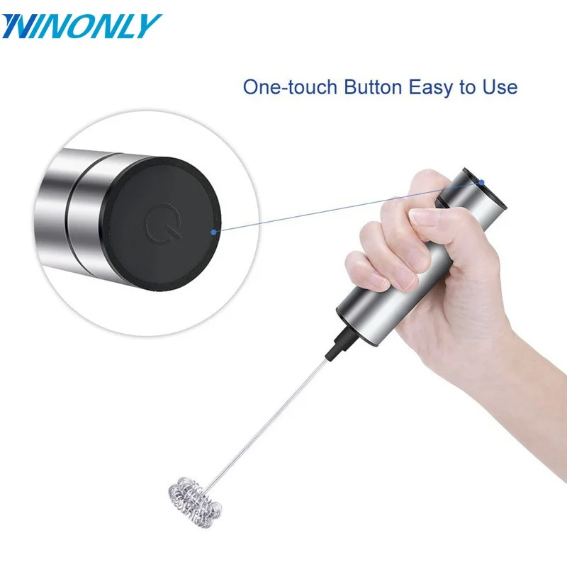 

2017 Mini Milk Frother Handheld Double Spring Whisk Coffee Egg Stiring Battery Head Powerful Mixer Stirrer Beater Kitchen Tool