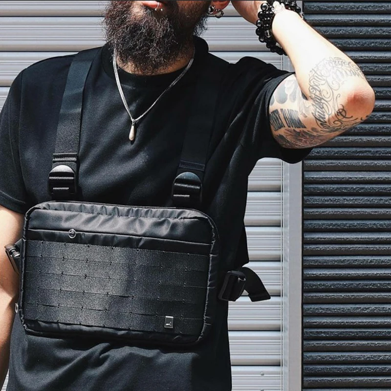 

Chest Bag Vest For Men Shoulder Bag Chest Rig Hip Hop Streetwear Military Tactical Tactical Travel Waist Bags Waist Pack