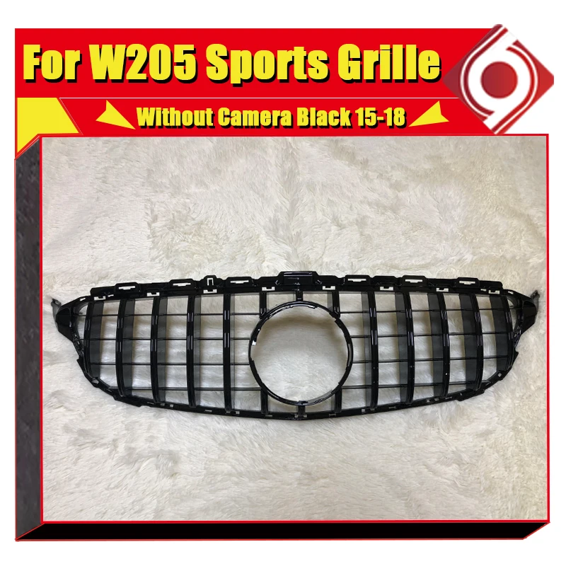 C205 Gt решетка Передняя GTR гриль для Mercedes W205 c180 c200 c250 c300 c43 2015 18 ABS черная