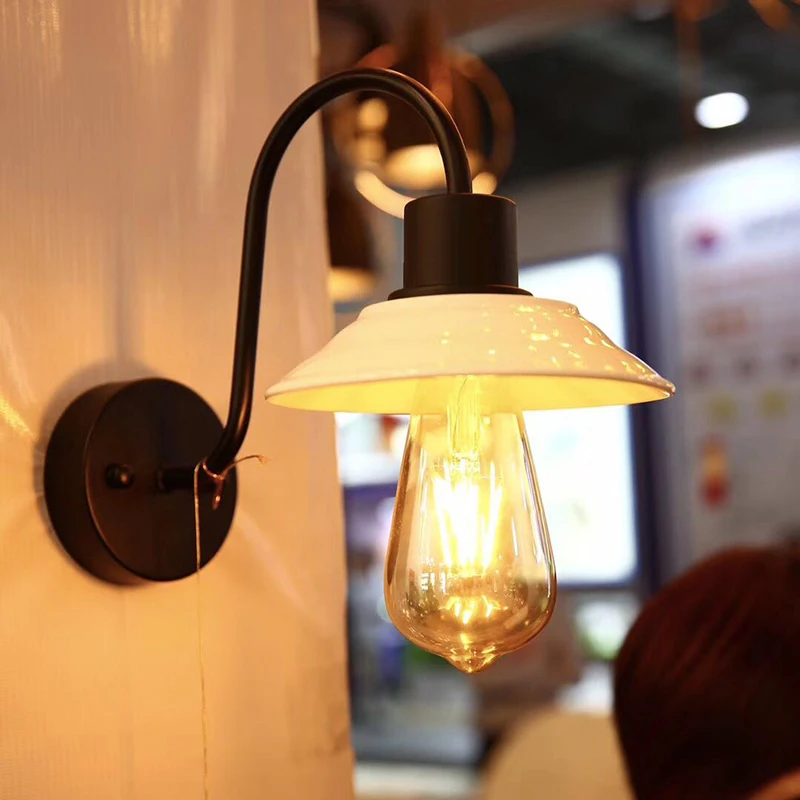 

Wooden Industrial Sconce Wall Lights Nordic Wall Lamps E27 LED Bedsides Wall Lamp For Home Bar Hallway Lighting