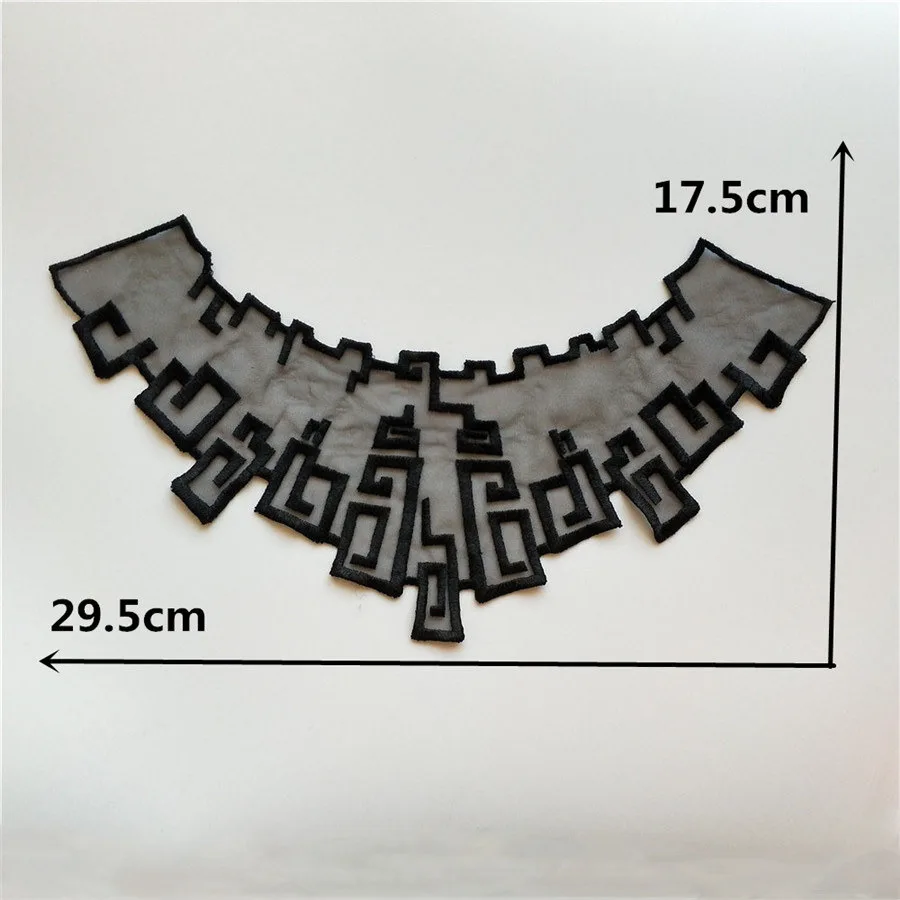 Передняя/задняя Тюлевая сетчатая кружевная ткань Швейное Ремесло кружевной воротник костюм с аппликацией вышитый кружевной вырез DIY аксессуары для одежды