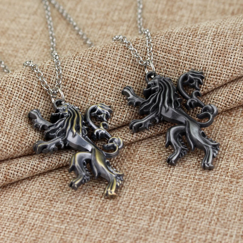 Movie Jewelry Necklace Game of Thrones Stark family lion wolf dragon Pendant Necklaces Men Women collares souvenir Movie Jewelry Necklace Game of Thrones Stark family lion wolf dragon Pendant Necklaces Men Women collares souvenir