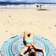 Принт Стиль круглый Гобелены пляжные Полотенца Индейская мандала Хлопок бассейн Пледы Коврики
