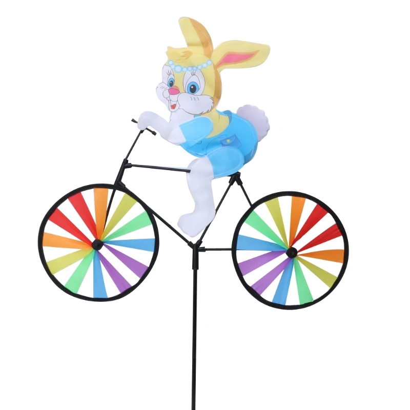 

3D Animal on Bike Windmill Wind Spinner Whirligig Garden Lawn Yard Decor