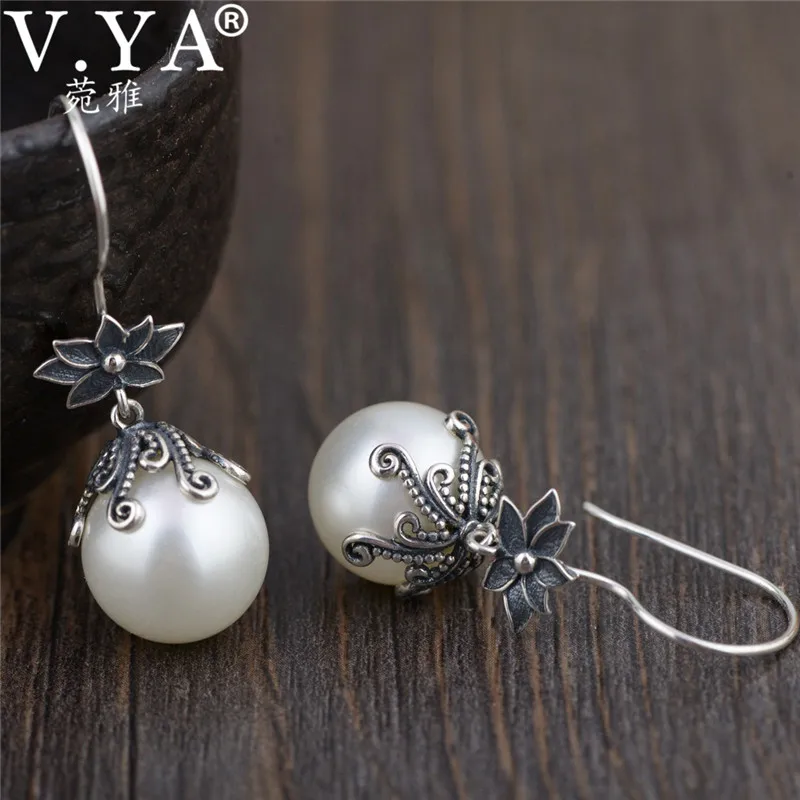 V. YA модные серебряные цветочные серьги для женщин свисающие 925 Висячие серьги из серебра 925 пробы для женщин женские ювелирные изделия высокого качества - Окраска металла: Style 2